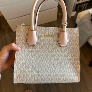 Pink and white Michael kors purse
